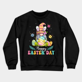 Happy Easter Day Gnome Tie Dye Eggs Hunting Gift Crewneck Sweatshirt